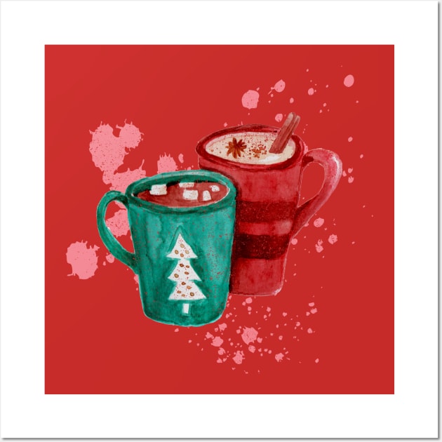 A Heartwarming Christmas Wish Over a Cup of Coffee Wall Art by Artistic Design